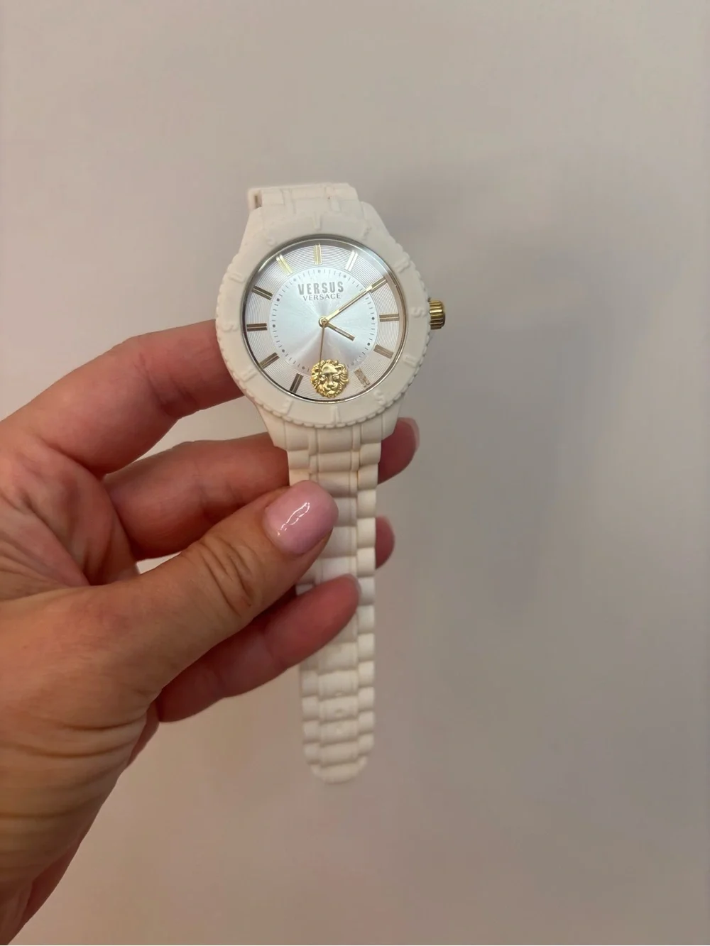 Versus Versace Cream and Gold Silicone Watch